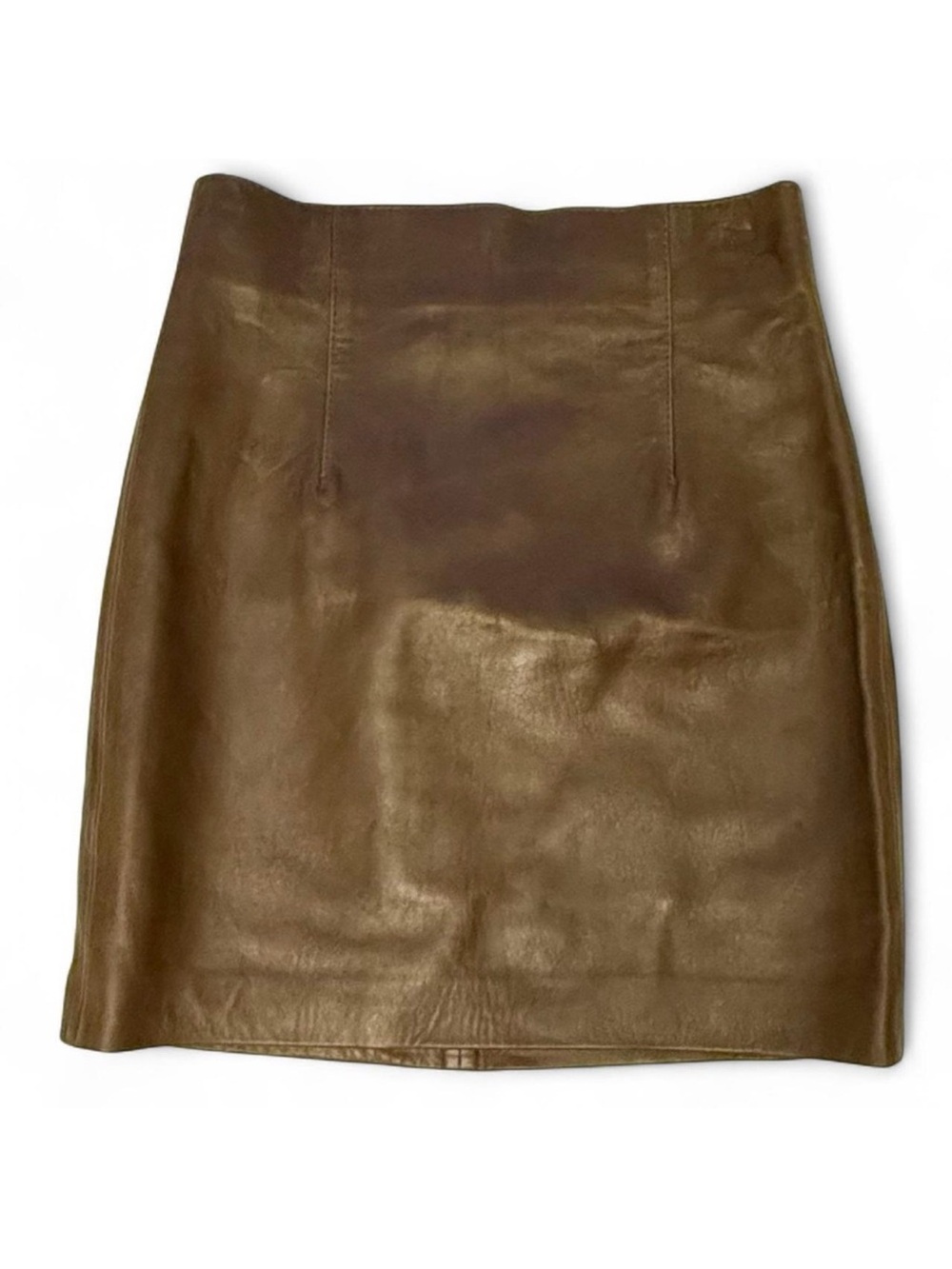 Leather Miniskirt Bodycon Olive Green Zara XS